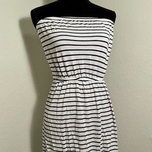 Strapless Black and White Beach Dress - Old Navy